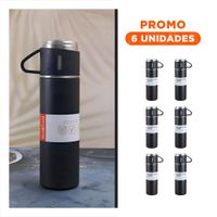 Pack6 Jarra de Viaje Individual con Dos Tazas para Te y Cafe Negro YRegalo Sticker