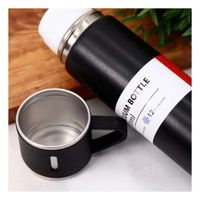 Recipiente Termico Individual con Dos Tazas para Uso Diario en Casa Negro Y notas