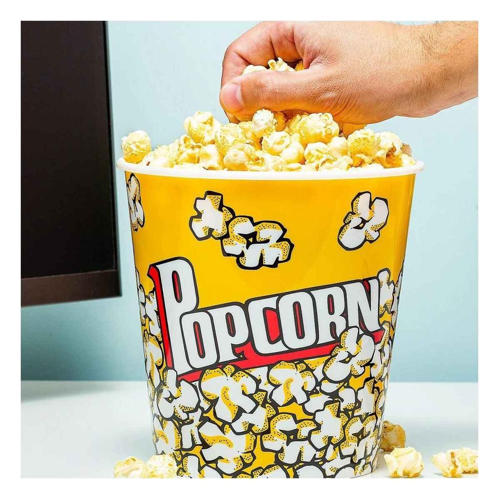 Cubeta Vaso Popcorn Amarillo 12x12cm para Brindar Comodidad en Casa Y  notas