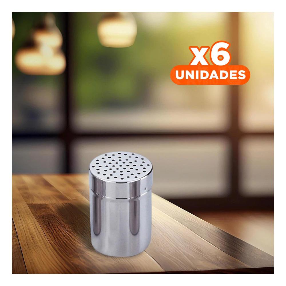 Pack6 Contenedor Funcional para Cocina Moderna en Metal con 6.5cmx6.5cmx9 cm