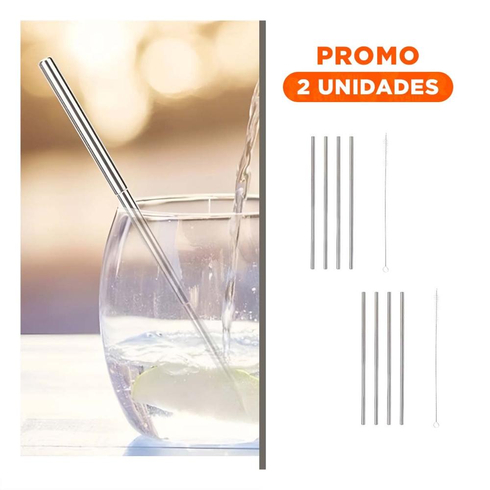 Pack2 Conjunto 4 Canitas de Metal y 1 Limpia Canita Plateado y Decoracion LED Y Regalo Sticker