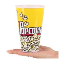 Cubeta Vaso Popcorn Amarillo 7cmx17cm de Material Fuerte en su Hogar Y Regalo Sticker