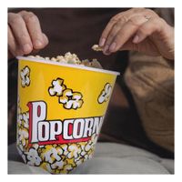 Cubeta Vaso Popcorn Amarillo 12x12cm para la Gestion en Familia Real Y Papel Regalo