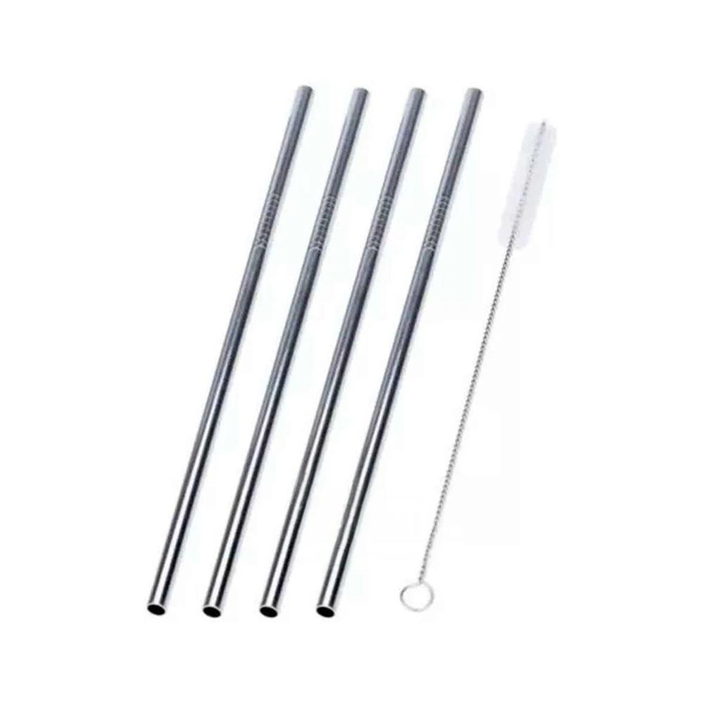 Kit 4 Canitas de Metal y 1 Limpia Canita Plateado para Navidad y Hogar Moderno Y Regalo Sticker