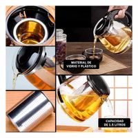Cafetera de Vidrio con Filtro 1.5 Lt para Preparar Bebidas Calientes Rapidas YLigas Regalo