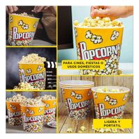 Cubeta Vaso Popcorn Amarillo 12x12cm para la Utilidad de Hijos Sanos Y Ligas Regalo