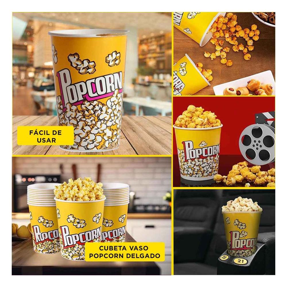 Cubeta Vaso Popcorn Amarillo 7cmx17cm para la Utilidad de Hijos Sanos Y Ligas Regalo