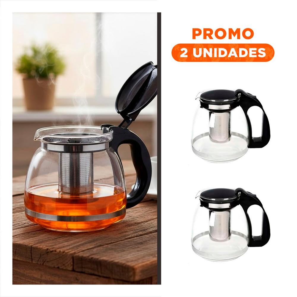 Pack2 Infusor de Vidrio con Filtro 2 Lt para Preparar Te y Disfrutar Reuniones YRegalo Sticker