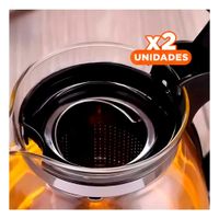 Pack2 Jarra de Infusiones de Vidrio con Filtro 1.5 Lt para Preparar Te o Cafe YPapel Regalo