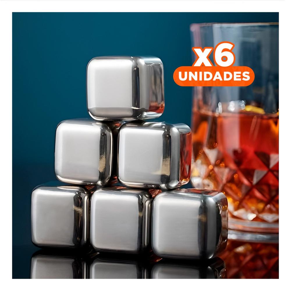 Pack6 Producto para reuniones con cubos de hielo de acero reutilizables