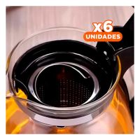 Pack6 Recipiente Termico de Vidrio con Filtro 1.5 Lt para Disfrutar Te y Cafe YPapel Regalo
