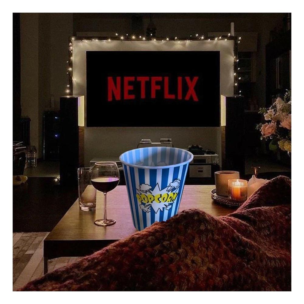 Cubeta Vaso Popcorn Color Azul para Brindar Comodidad en su Casa Real Y stiky