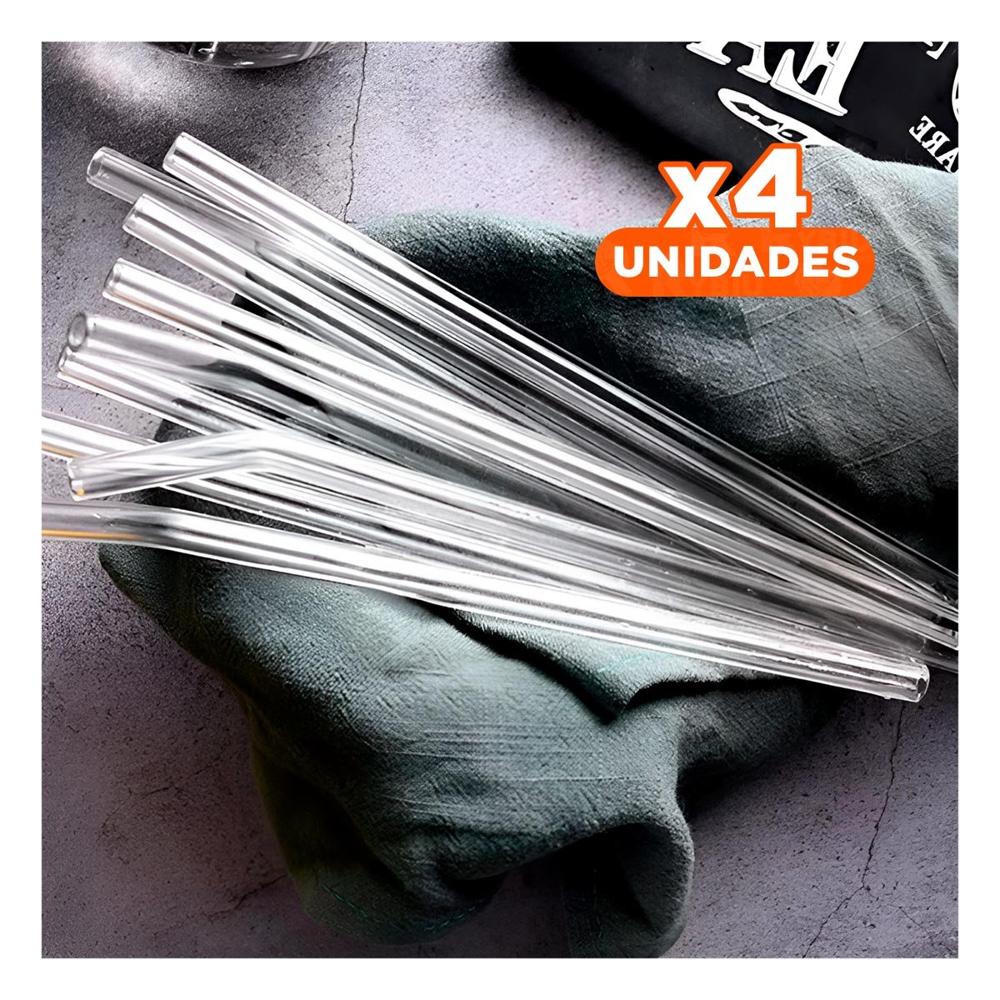 Pack4 Practico Sorbete de Vidrio Cod 574 Transparente Complemento Diario Y Regalo Sticker