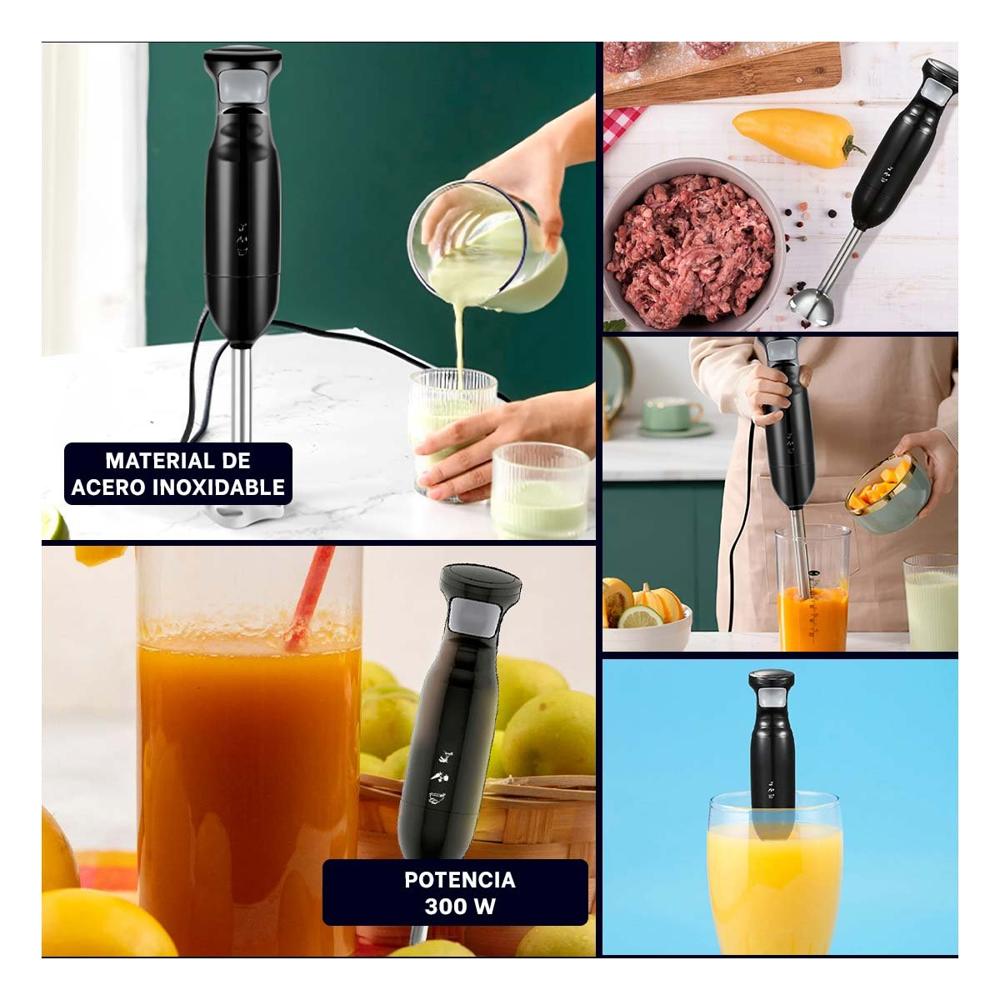 Licuadora de 300W de Potencia en Color Negro tipo Inmersion para Uso Diario Y Ligas Regalo