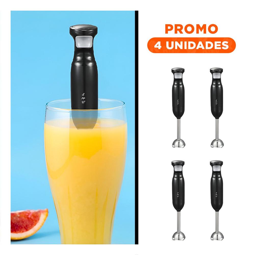 Pack4 Batidora de Inmersion 300W en Color Negro para Cocina del Hogar