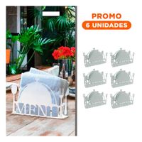 Pack6 Caja MENU Blanco para Servilletas con Acceso Fácil y Funcional Y Regalo Sticker