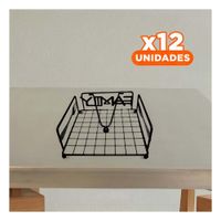 Pack12 Dispensador Negro con Integracion Estetica en Acero Inoxidable para Mesa YPapel Regalo