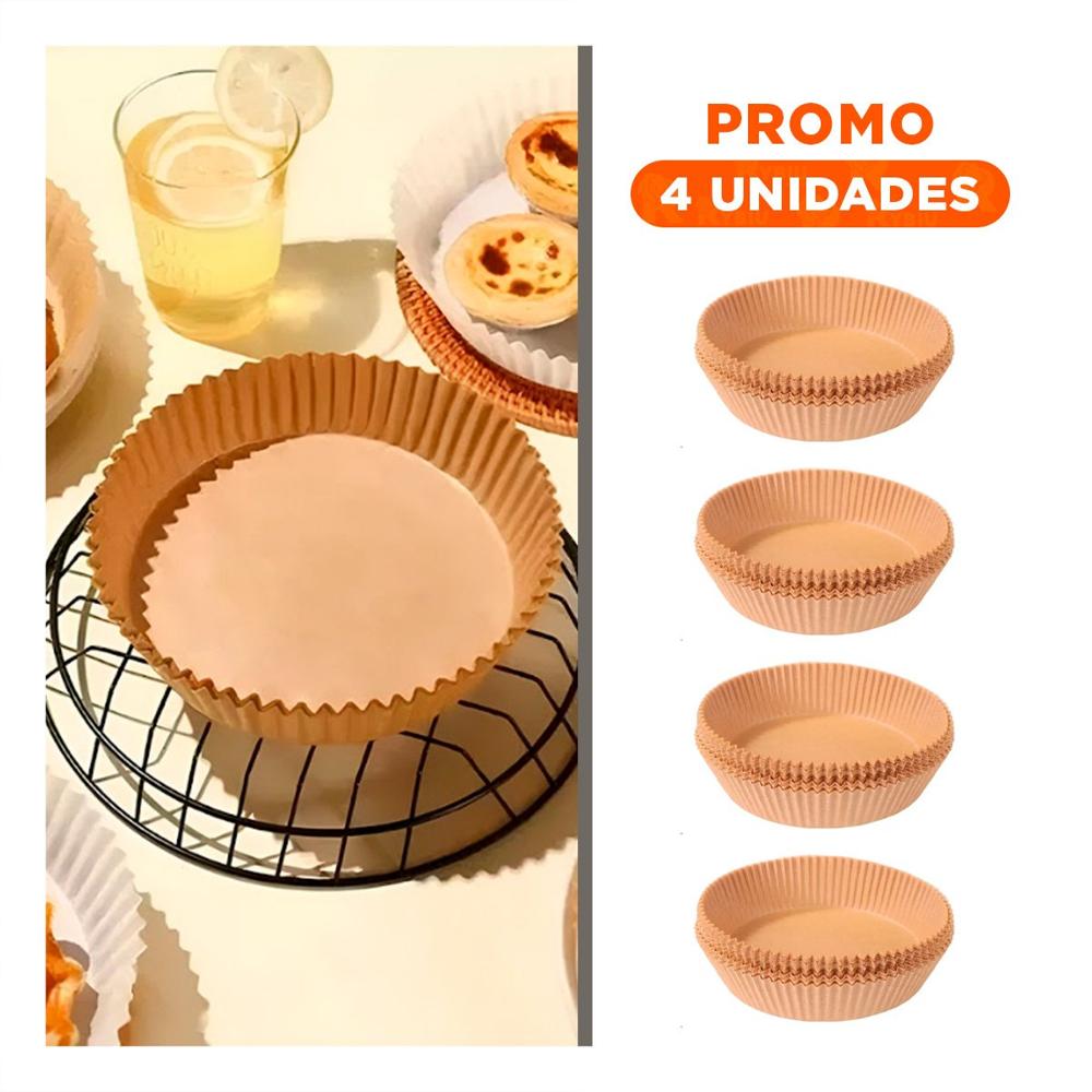 Pack4 Moldes de Papel Color Madera 100unid para Freidora de Aire Diaria