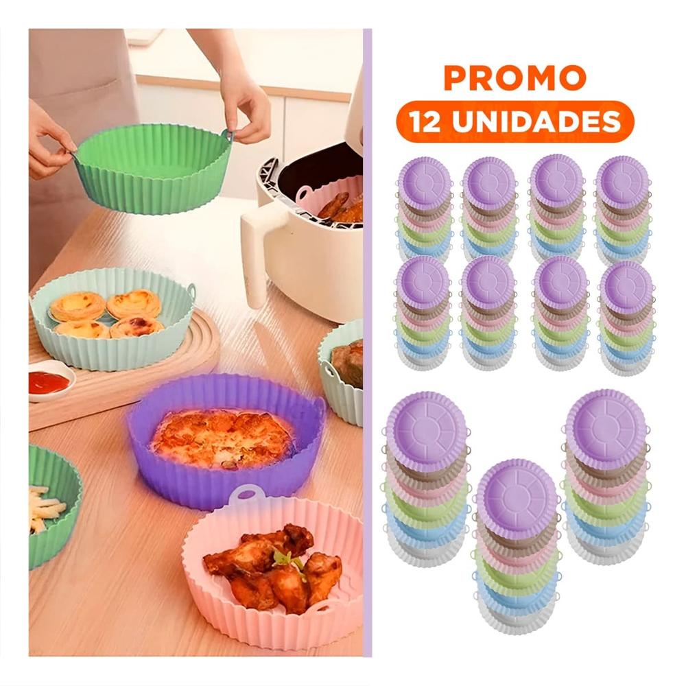 Pack12 Juego para Freidora de Aire en Silicona con 2 Moldes Reutilizables