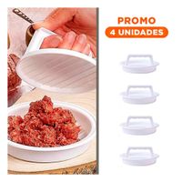 Pack4 Formador Blanco de ABS con Dimension de 13.1cm para Carne de Hamburguesa