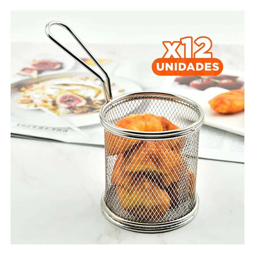 Pack12 Rejilla de Cocina Circular para Escurrir Papas Fritas Y Regalo Sticker