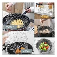 Bandeja de Acero para Freir y Colar 23cm Plateado funcional y versatil Y Ligas Regalo