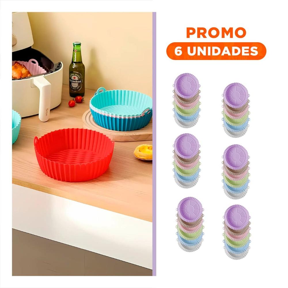 Pack6 Juego de 2 Moldes en Silicona para Freidora de Aire para Recetas Caseras YRegalo Sticker
