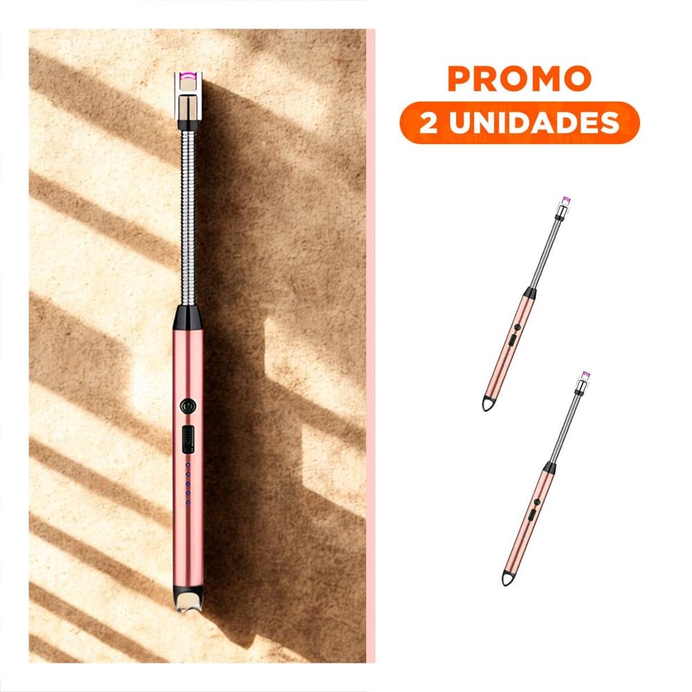 Pack2 Encendedor Funcional Recargable Rosado para Hogar y Cocina Y Regalo Sticker