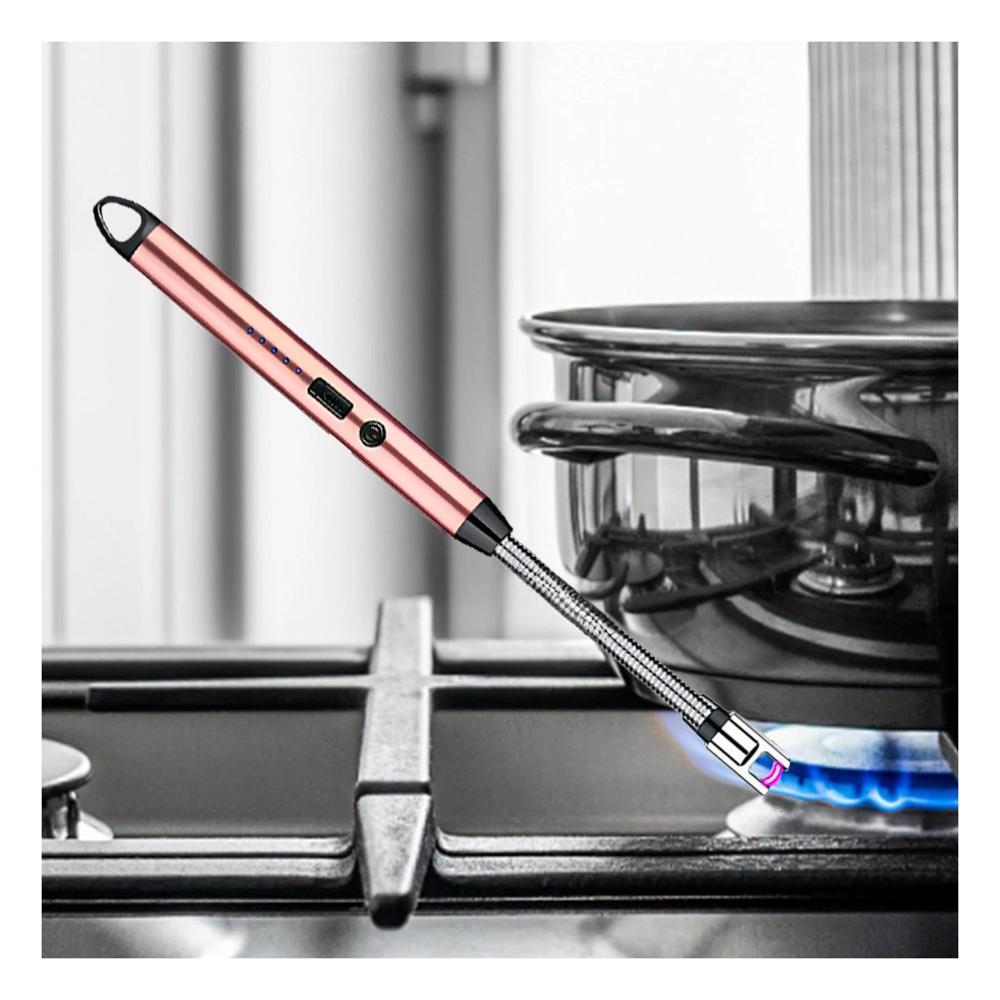 Mechero Recargable Rosado para Cocina y Camping en Hogar Practico Y Papel Regalo