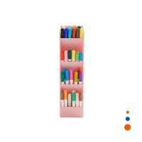 Organizador con Cuatro Espacios de Color Rosado de Dimensión 20.5x5x9cm Y Regalo Sticker