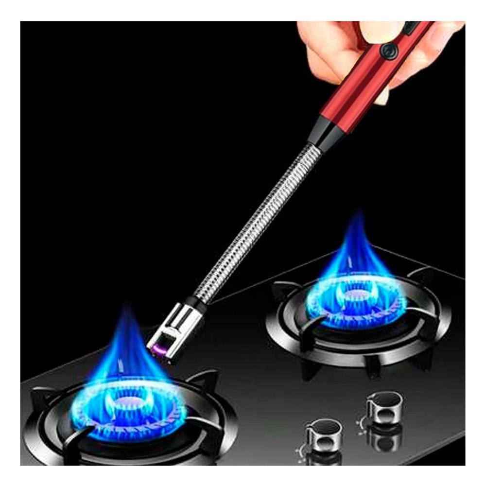 Encendedores Electricos Recargables en Color Rojo Moderno y Portatil Y Papel Regalo