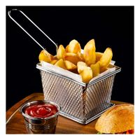 Cesta Metalica para Frituras Plateado Acero Resistente para Cocina Y notas