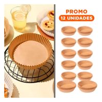 Pack12 Forros en Papel Color Madera para Freidora de Aire 100unid Uso Diario