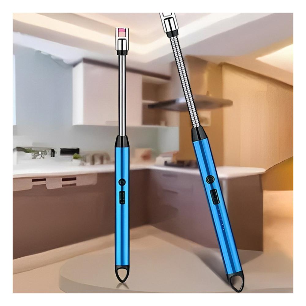 Mechero Recargable Azul para Cocina y Camping en Hogar Practico Y Papel Regalo