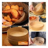 Bandejas 100unid de Papel Color Madera para Freidora de Aire en Cocina Y Ligas Regalo
