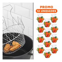 Pack12 Filtro Cocina Acero 23cm Plateado para Freir y Colar resistente y versatil