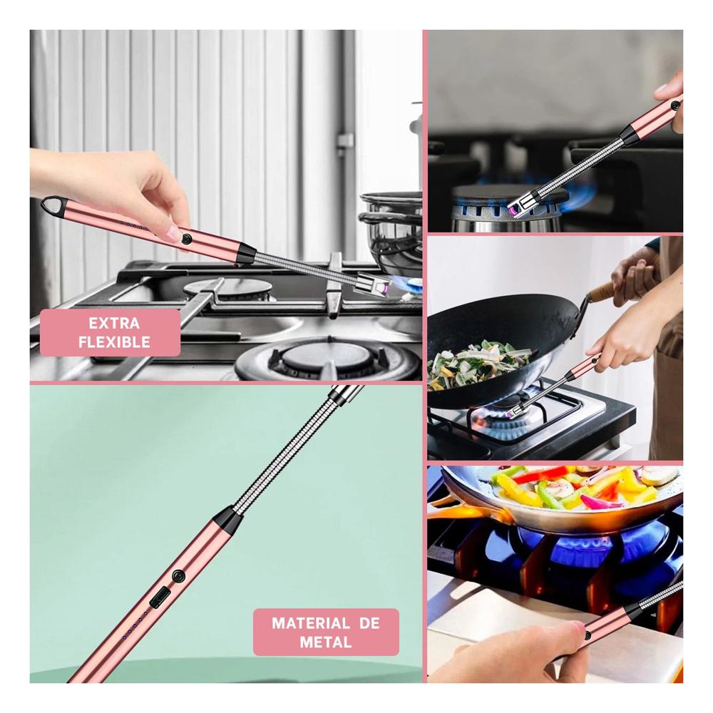 Dispositivo de Encendido Recargable Rosado para Cocina Parrilla y Reuniones Y Ligas Regalo
