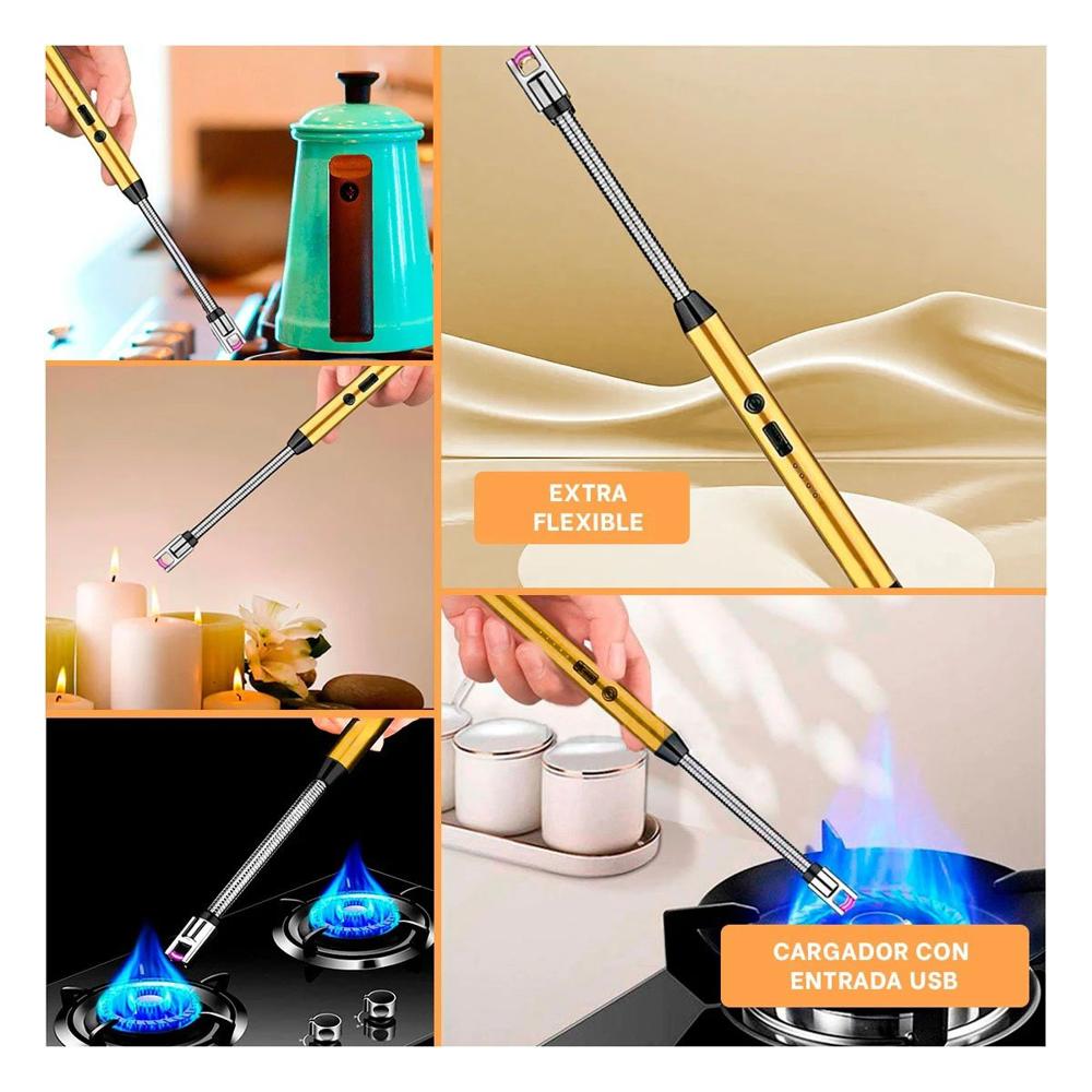 Dispositivo de Encendido Recargable Dorado para Cocina Parrilla y Reuniones Y Ligas Regalo