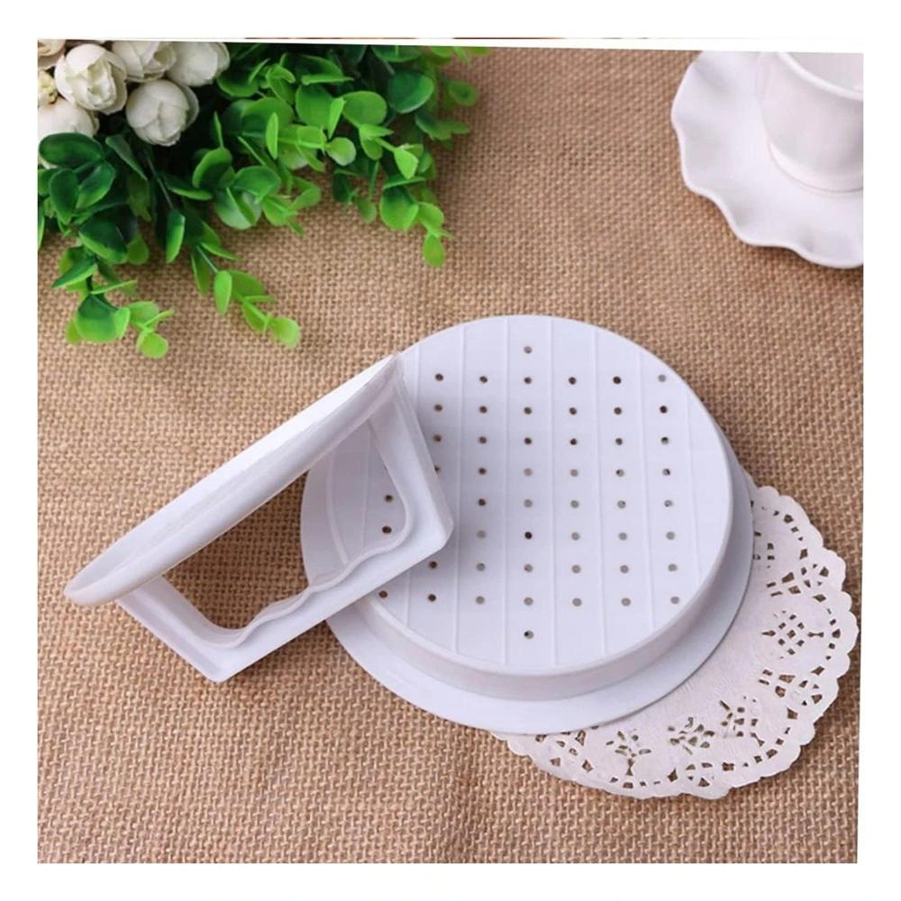 Molde de Hamburguesa de 13.1cm en Color Blanco de ABS para Cocina Casera