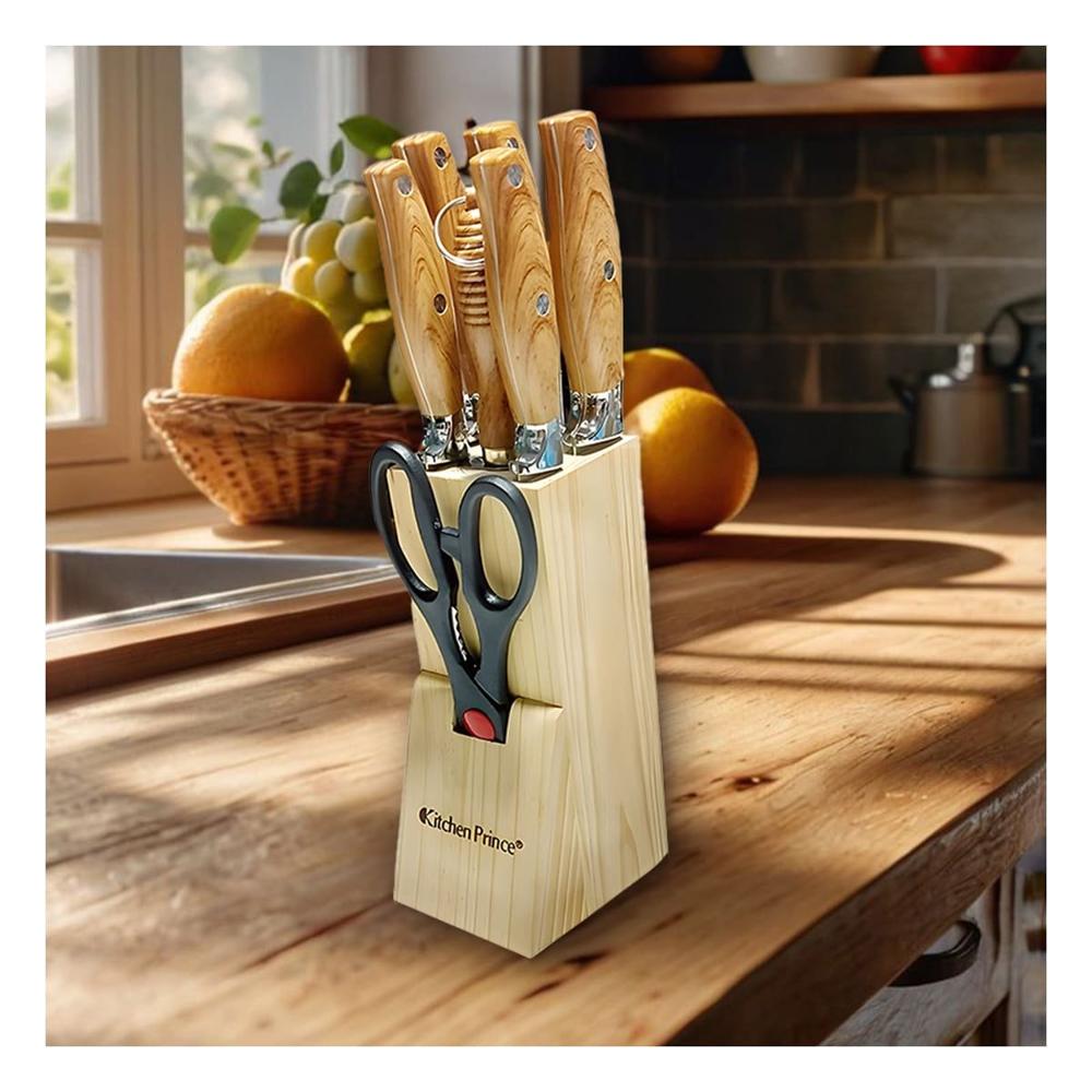Combo de Cuchillos Mango de Madera 8 Piezas para Uso Diario Ynotas