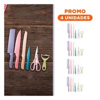 Pack4 Coleccion Completa de Cuchillos 6 Piezas de Colores