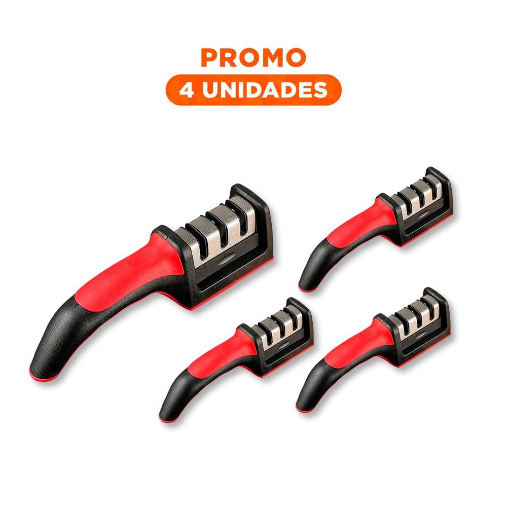 Pack4 Pulidor Portatil 3 Tiempos Mango Plastico Rojo Negro Facil Usar