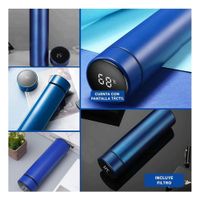 Recipiente Digital Inteligente 500 ml con Filtro de Te para Viajes Azul YLigas Regalo
