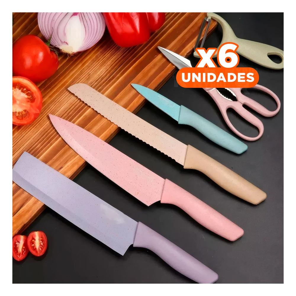 Pack6 Juego de Utensilios 6 Piezas de Colores para Cocina