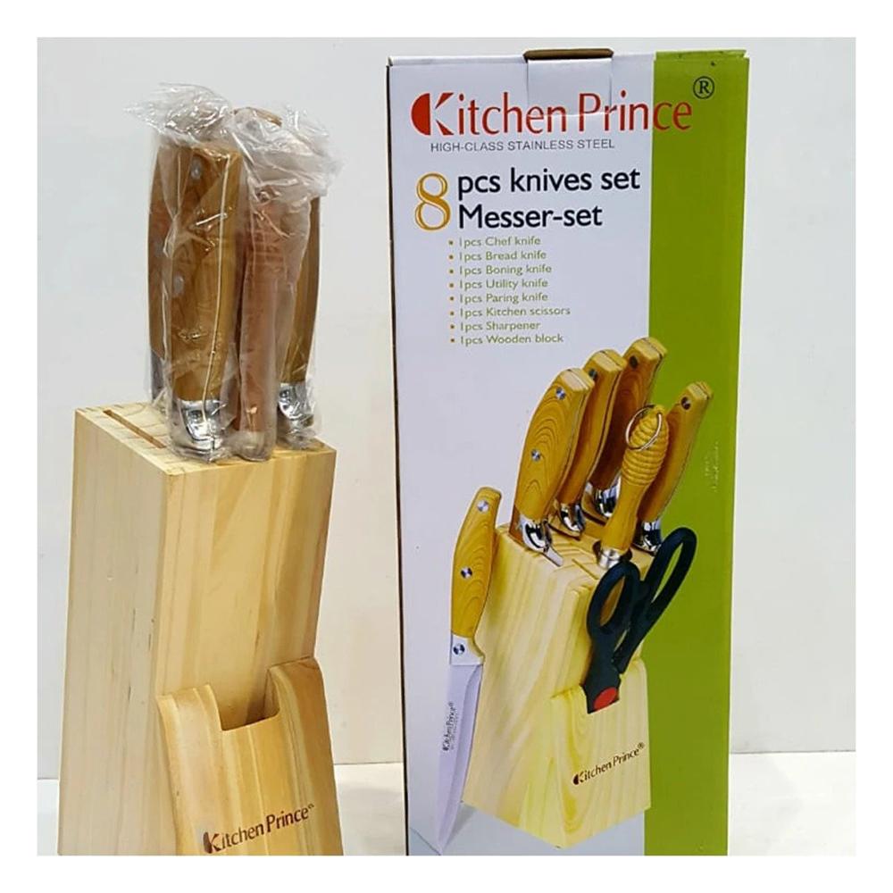 Juego de Cuchillos Mango de Madera 8 Piezas para Cocina