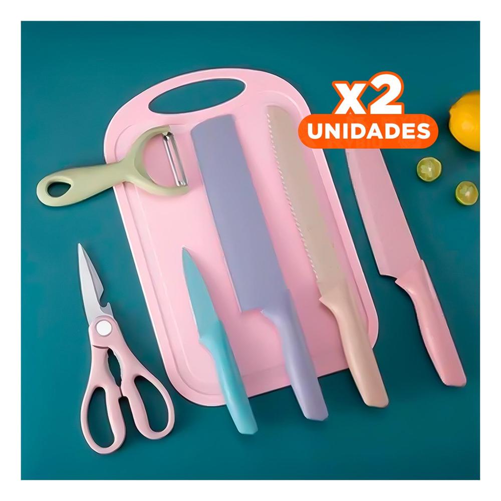 Pack2 Juego Profesional de Cocina 6 Piezas de Colores