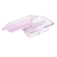 Contenedor de Vidrio Rosado con 3 Divisiones para Organizar Almuerzos YRegalo Sticker