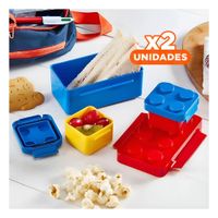 Pack2 Conjunto Plastico en Varios Colores con 3 Taperes para Guardar Alimentos Y Papel Regalo