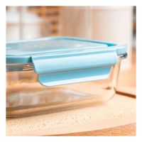 Frasco de Vidrio 1040 ml con Tapa Celeste para Cocina Hogar Y notas