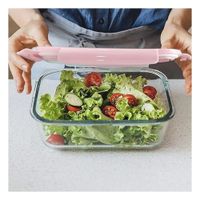 Envase de vidrio 410 ml con tapa segura chico rosado para cocina Y Papel Regalo